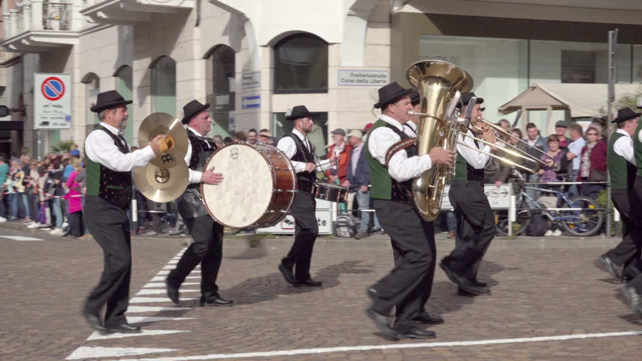 Brass band Faedo at the annual Grape Festival, Meran - Merano, South Tyrol, Italy (part 2 of 2)