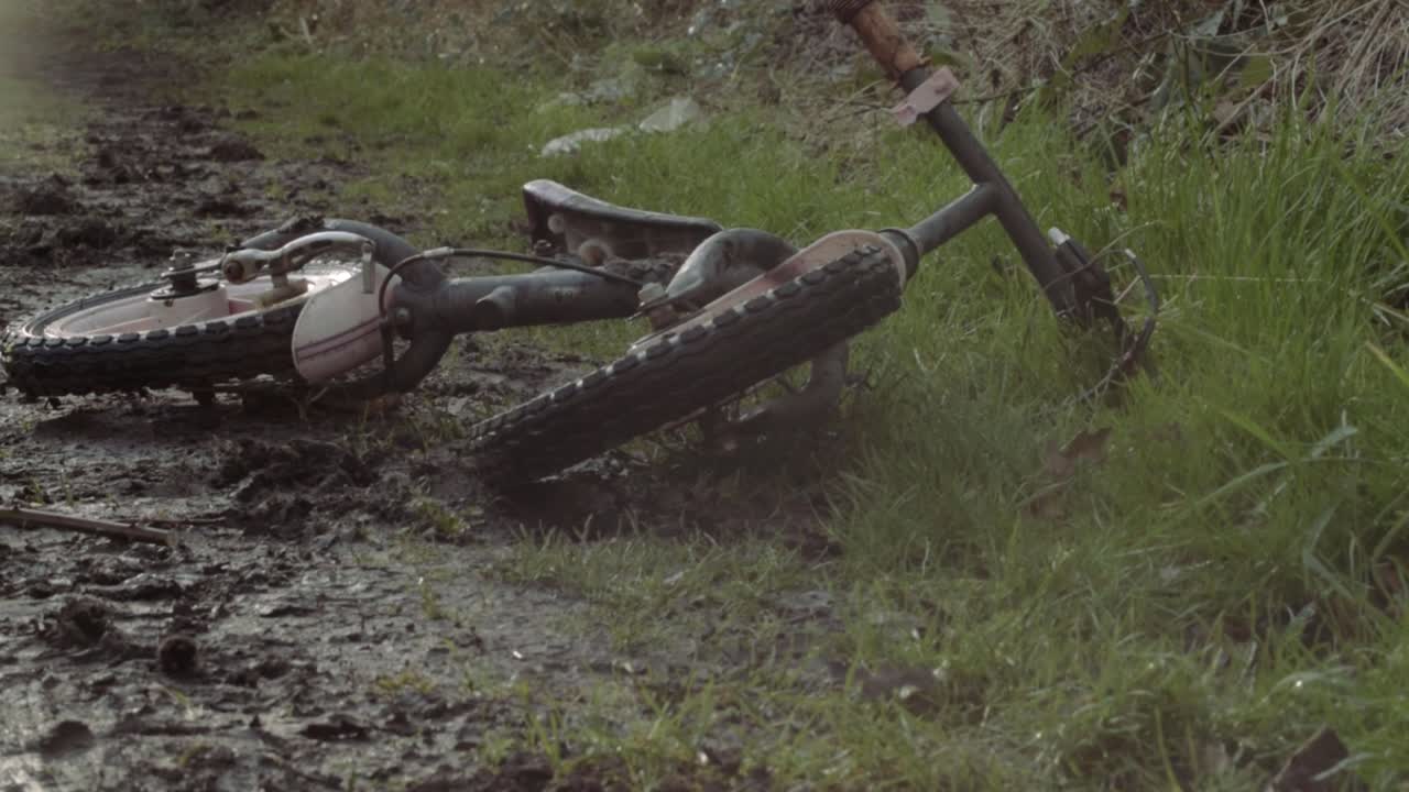 Child's bike found abandoned in grass