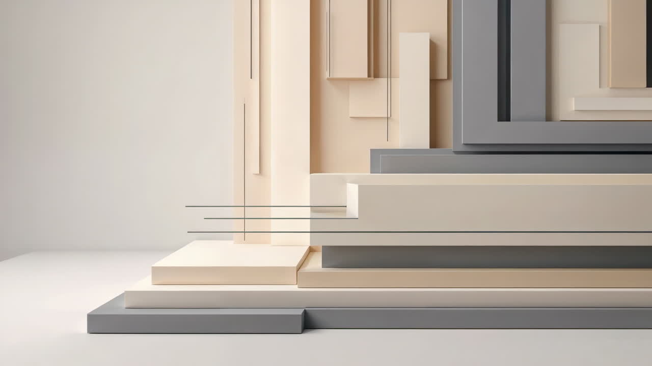 Abstract Geometric Blocks in Muted Tones