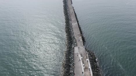 Beautiful-aerial-capture-of-The-Poolbeg-Lighthouse