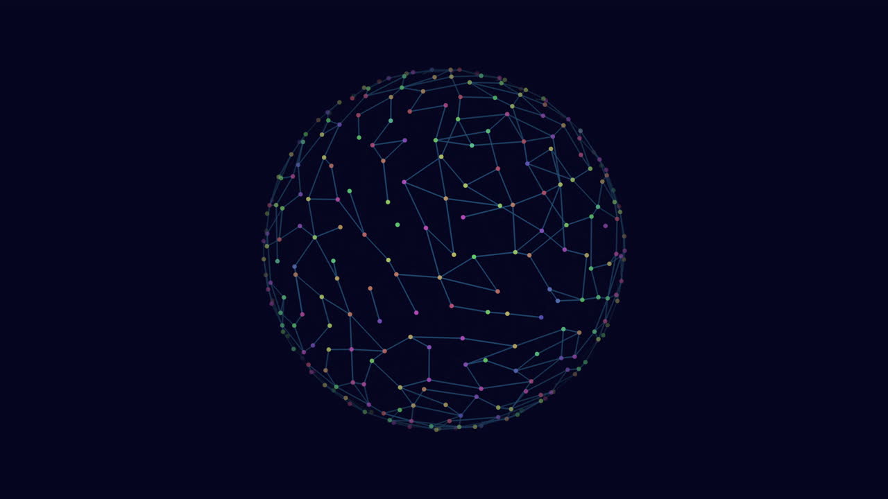 Vibrant sphere with colorful lines and intricate patterns