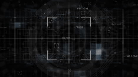 animación del procesamiento de datos sobre el escaneo del alcance