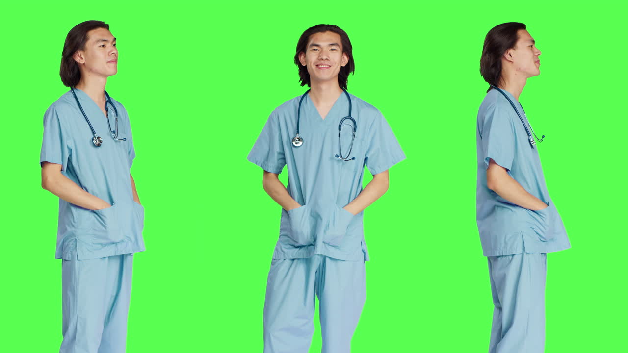 간호사가 스테토스코프를 착용하고 있습니다.