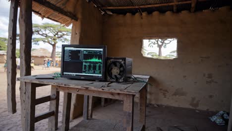 computadora en el entorno rural africano