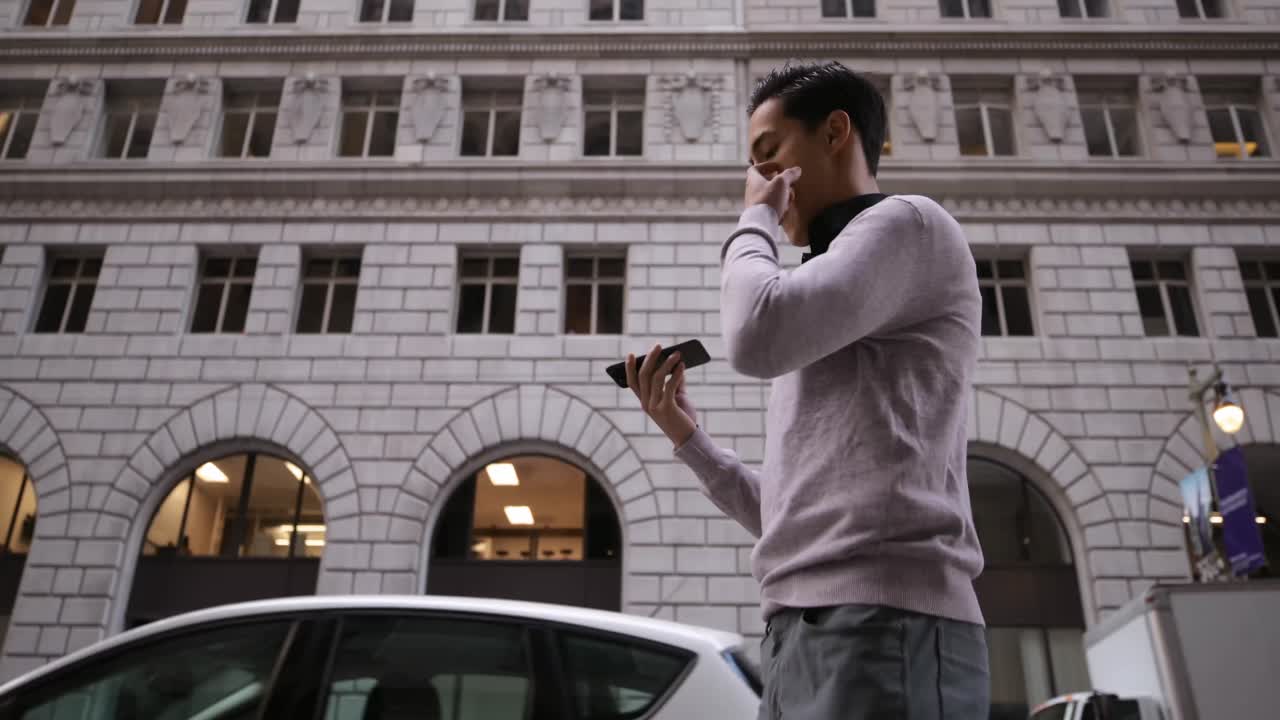 Young professional man on the go