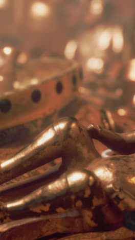 closeup of a golden statue and crown