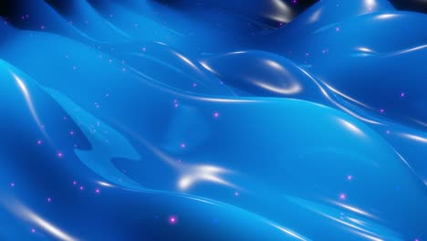 abstract 3d surface with beautiful waves, luminous sparkles and bright color gradient. waves run on very shiny, glossy surface with glow glitter. 4k looped animation