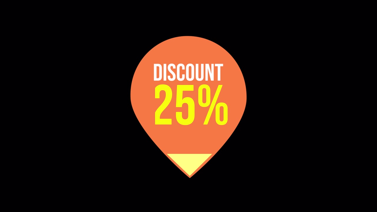 Spilla animata con offerta di sconto del 25 percento