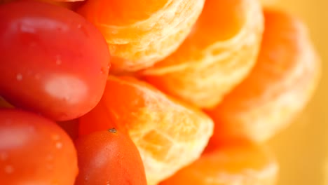 close-up of mandarin orange slices
