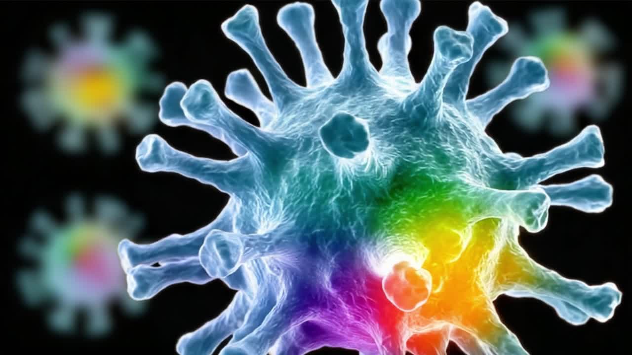 Colorful Representation of a Virus: Exploring Microscopic Structures and Their Intricacies in the Fight Against Infectious Diseases