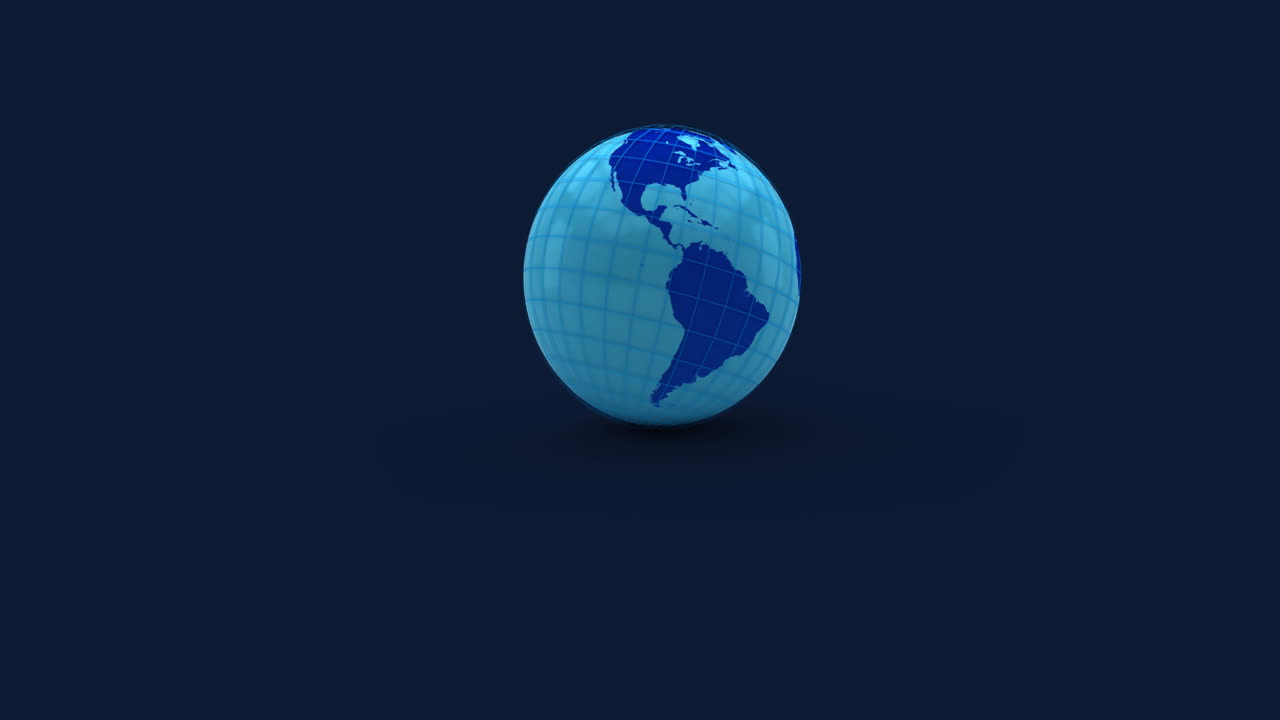 animación de un globo azul oscuro y claro sobre un fondo azul
