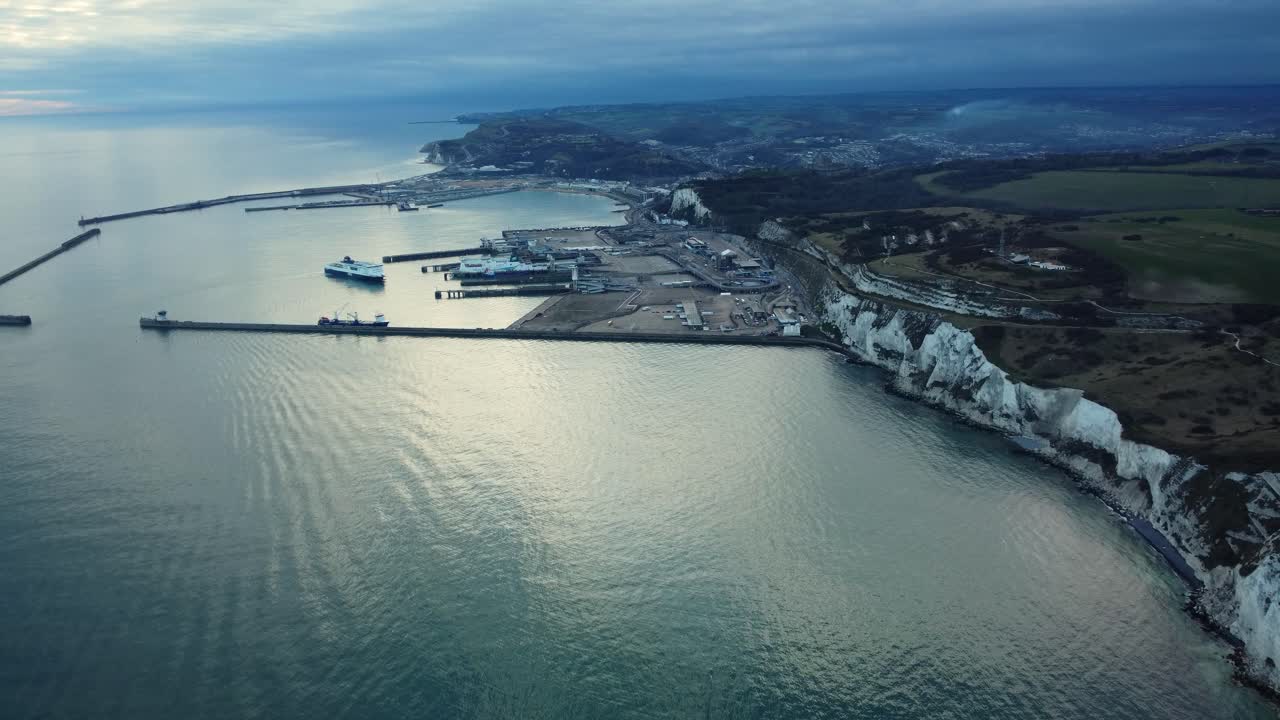 Aerial view of the Port of Dover, England