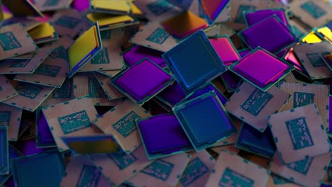 pile of colorful computer processors