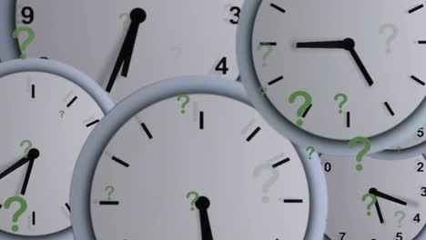 animation of question marks over clocks