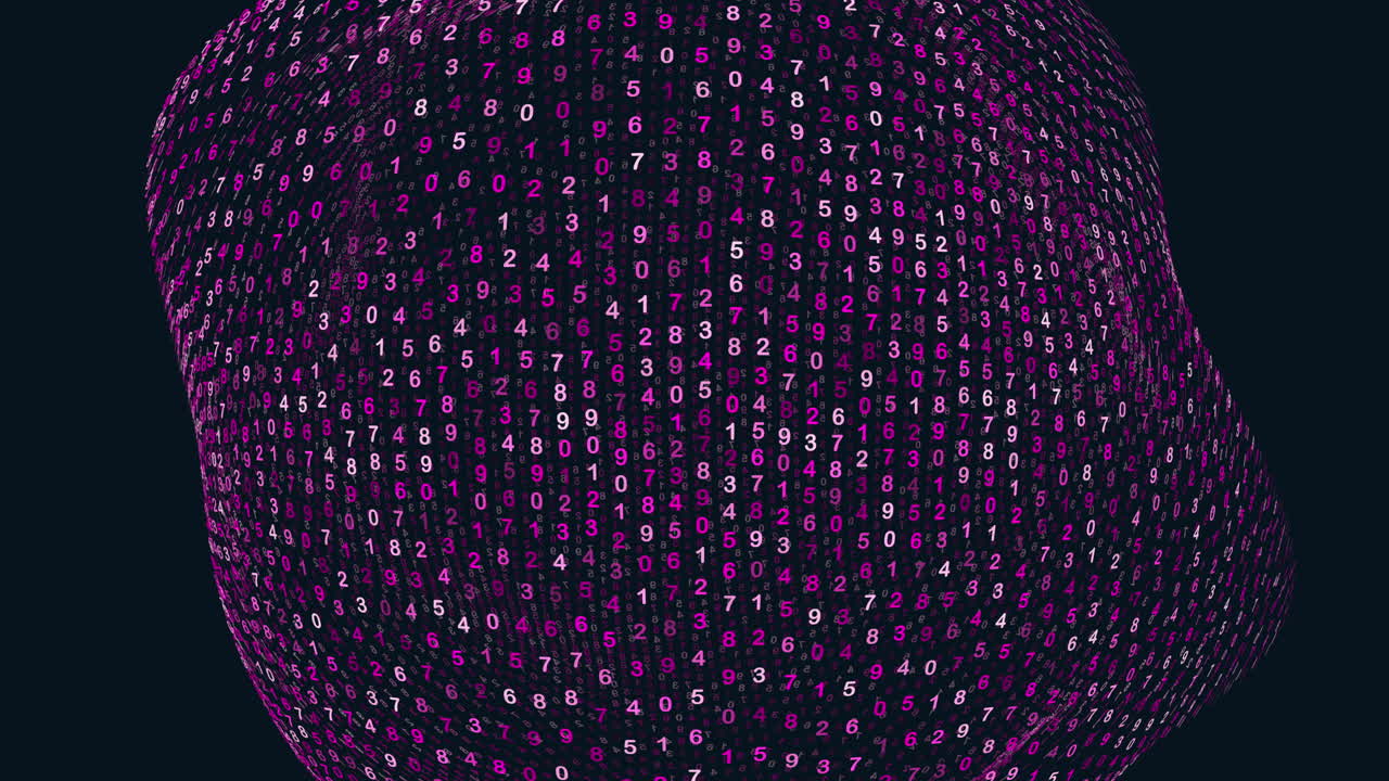 patrón de números monocromáticos contrastantes en un fondo oscuro