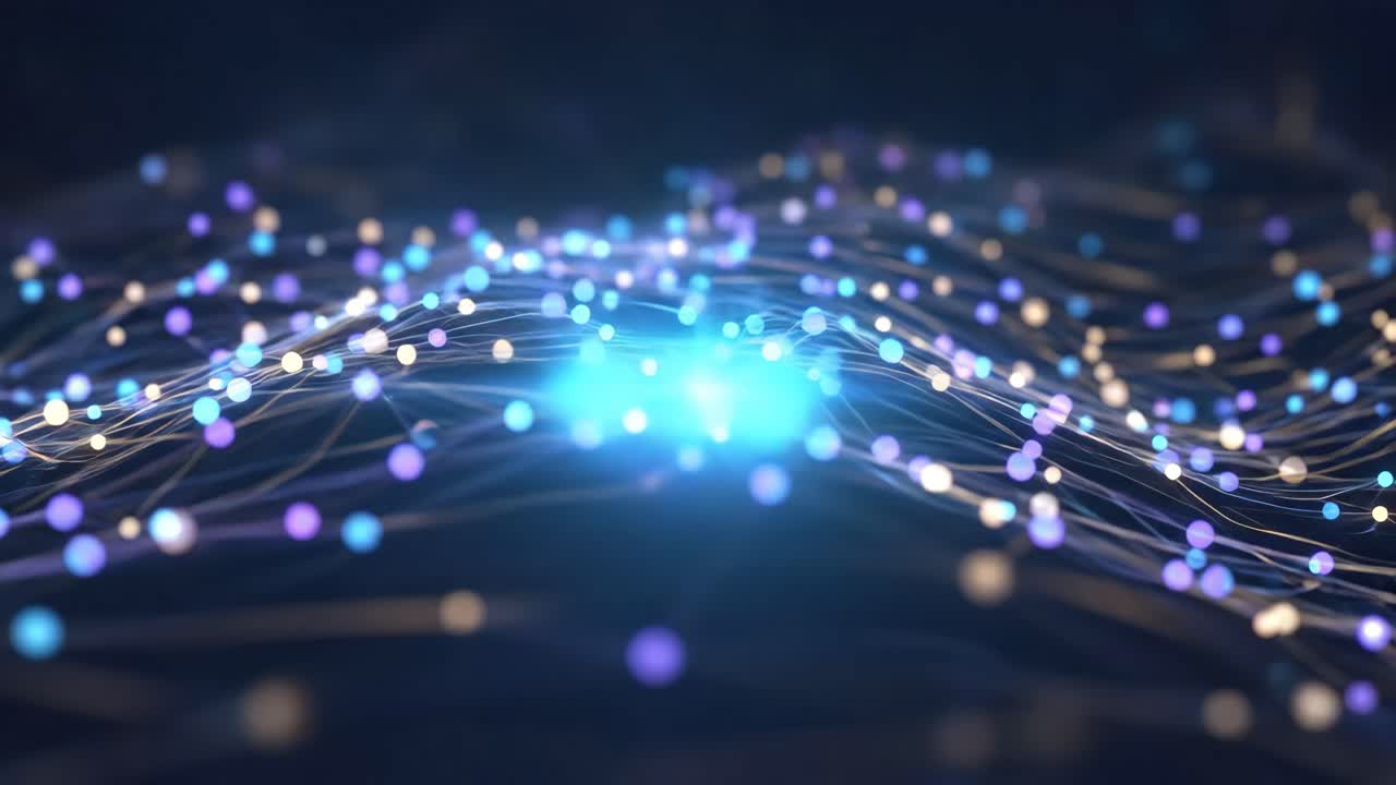 Dynamic Abstract Network with Glowing Data Connections