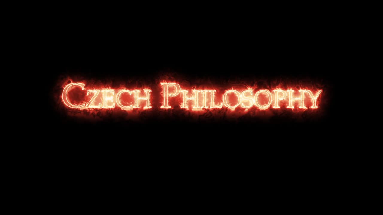 filosofía checa escrita con el bucle de fuego.