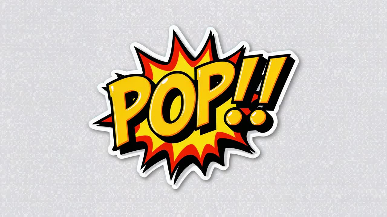 Il wordmark del centro notifiche POP!! si rivela mentre un bagliore rosa si espande, con bolle arancioni che si depositano su una superficie screziata