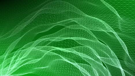 background animation loop of abstract green gradient geometric and curvy wireframe veils overlapping