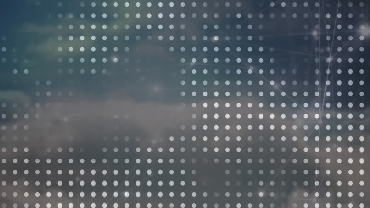 animación de filas de puntos y red de conexiones