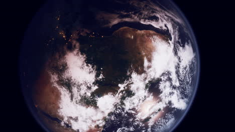 planeta tierra vista del globo desde el espacio que muestra la superficie realista de la tierra y el mapa del mundo