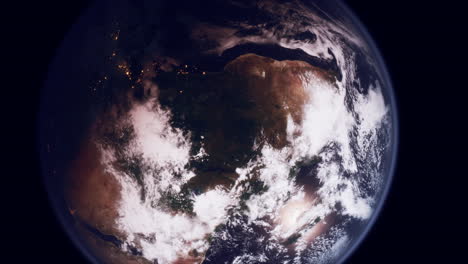 planet earth globe view from space showing realistic earth surface and world map