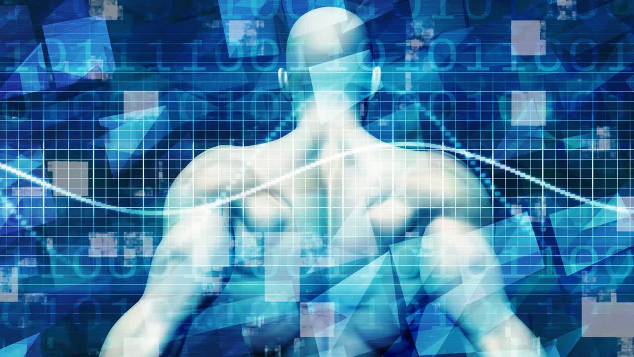 과학 연구 개념과 의료 프레젠테이션 추상 루핑