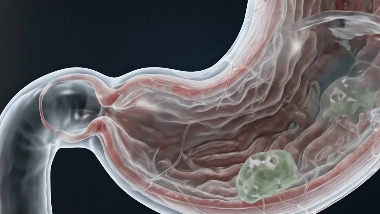 3D Medical Animation of Stomach with Gastric Ulcers