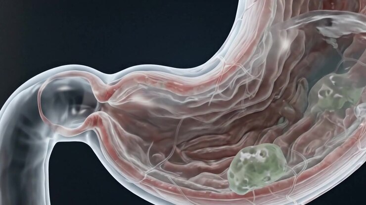 3D Medical Animation of Stomach with Gastric Ulcers