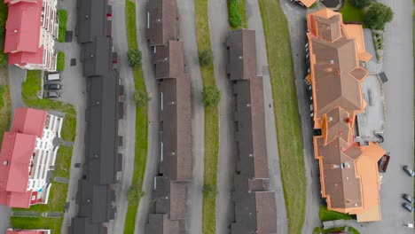 Aerial-eye's-bird-view-of-the-Sweden-village-of-are-in-jamtland-ski-resort-for-outdoor-sport-activities