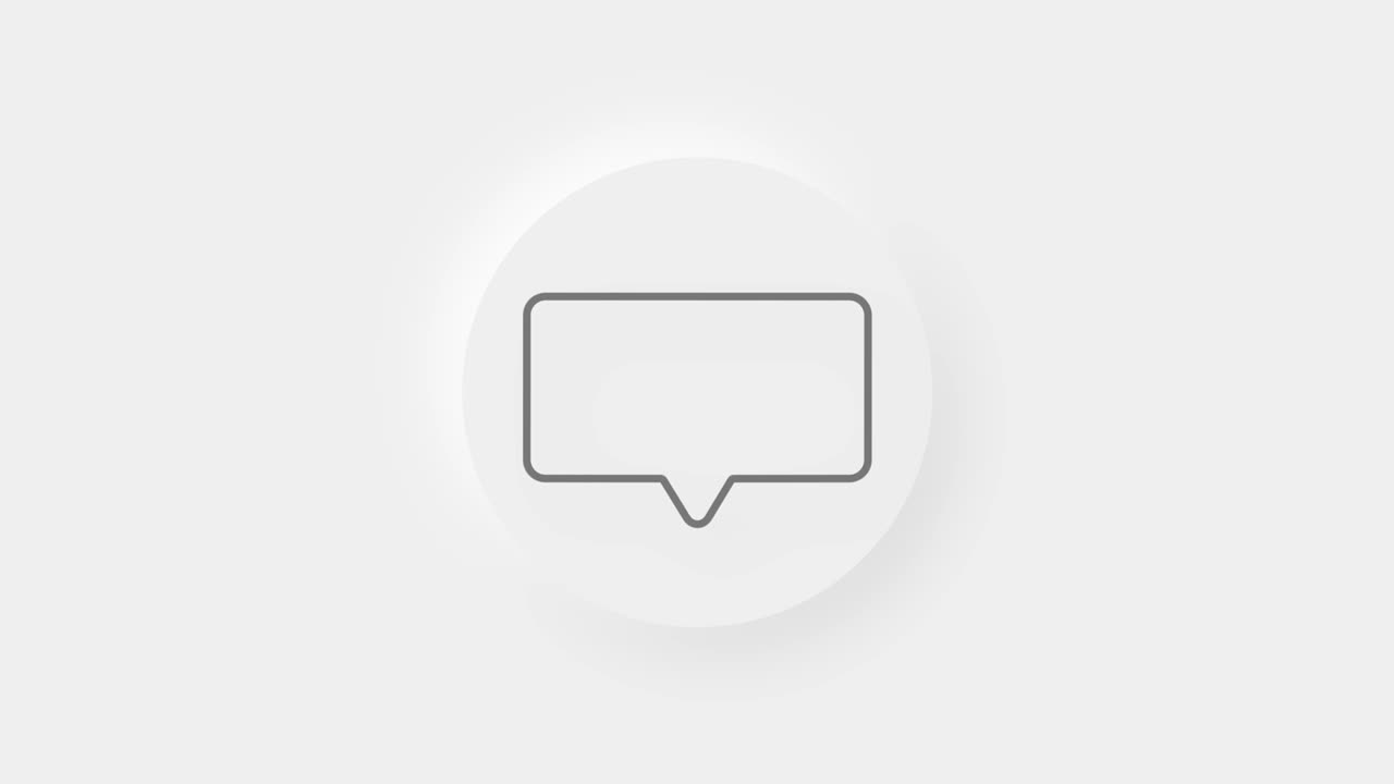 Chat, speech bubble 3d icon animation on white background. 4K