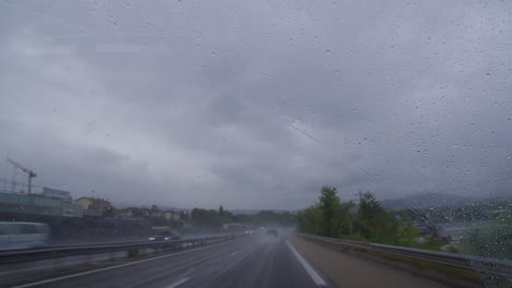 rainy highway drive