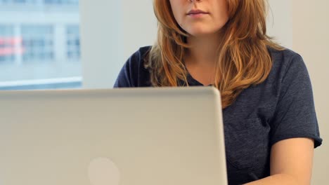 mujer usando laptop