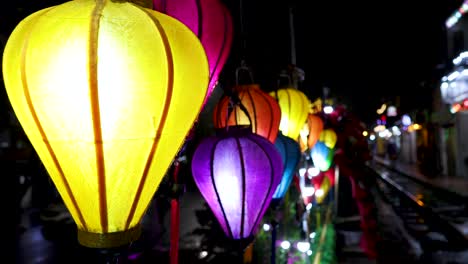 vibrant lanterns illuminate hanoi's bustling night scene