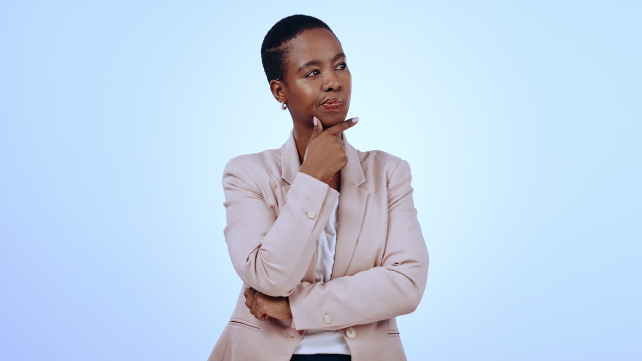 Portrait of black woman in studio