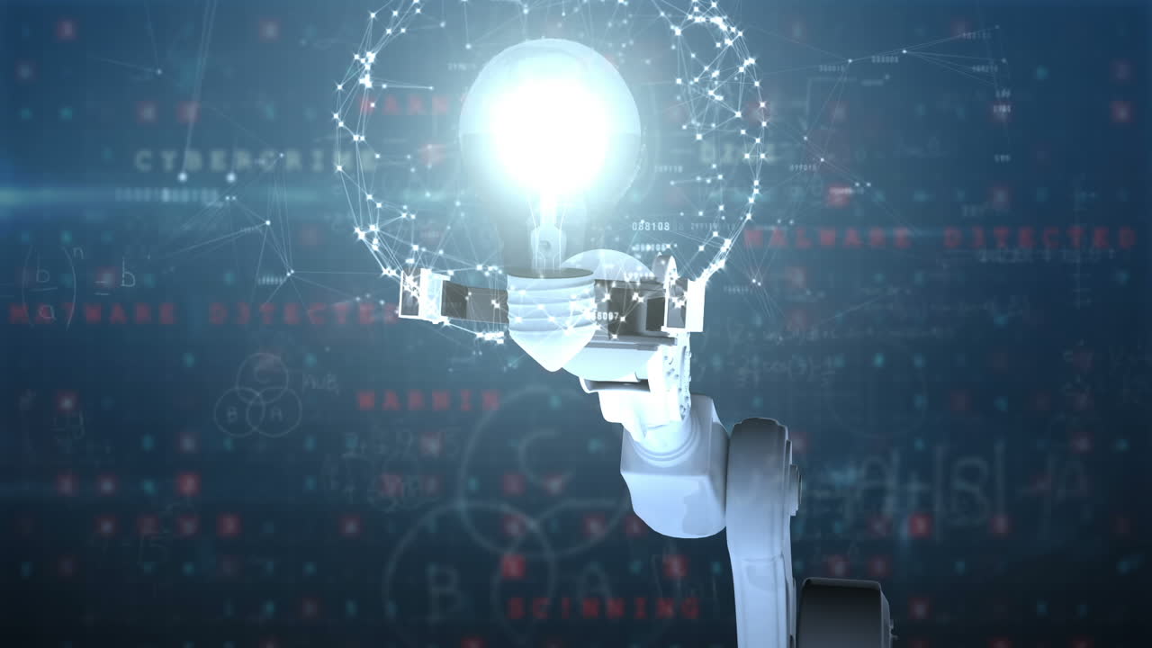 조명 된 전구를 제시 하는 로 ⁇  손