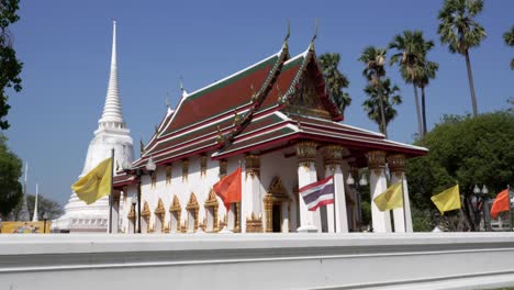 Outside-slow-motion-shot-of-Wat-Suwan-Dararam-Ratchaworawihan-ว-ดส-วรรณดารารามราชวรว-หา??