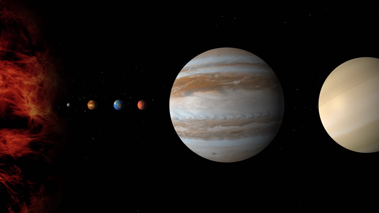 viaje animado a través del sistema solar