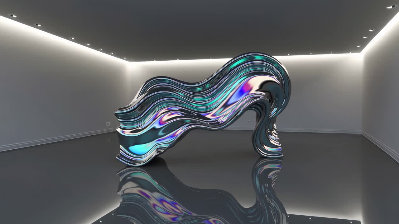 Modern Abstract Metal Sculpture in a Contemporary Interior