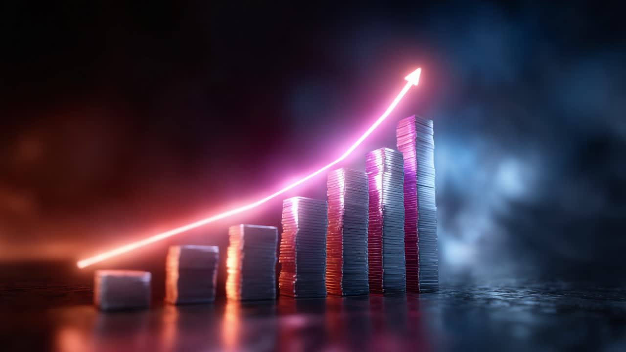 Dynamic Growth Indicated by Rising Bars and Ascending Graph in a Mysterious Atmosphere of Financial Ascendancy and Opportunities