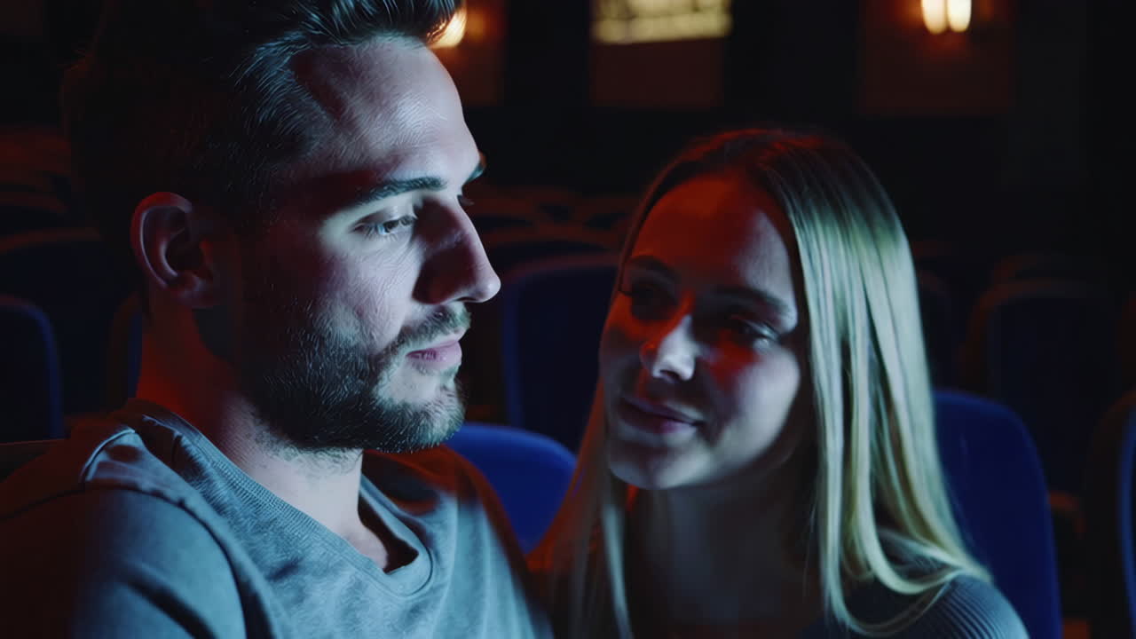 Couple Watching a Movie at the Cinema
