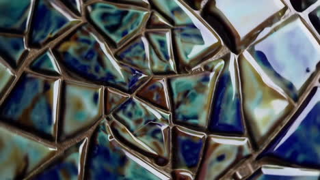 close-up view of a colorful mosaic tile pattern