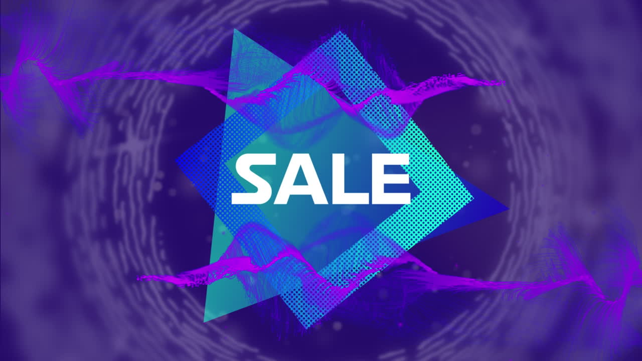 모양 위에 판매 텍스트의 애니메이션