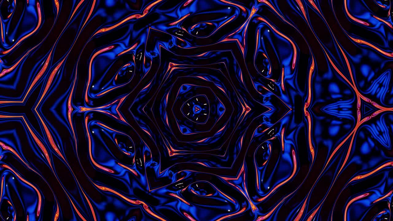 3d elegante abstracto en bucle bg como patrón simétrico ondulado como estructura caleidoscópica con ondas, vidrio líquido multicolor con hermosos colores de gradiente. 4k animado fluido colorido de moda