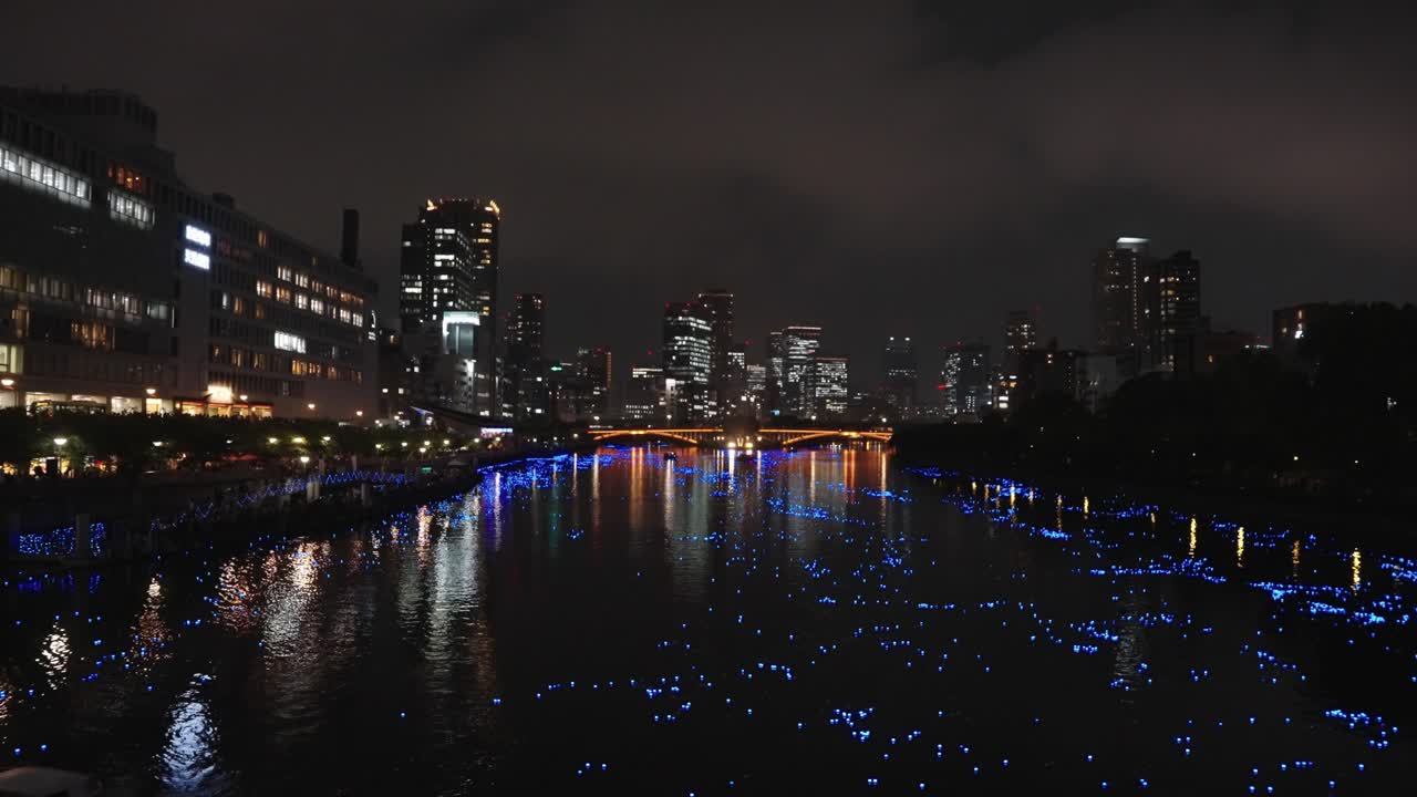 Flowing Milky Way Galaxy Event at Temmabashi in Osaka Japan
