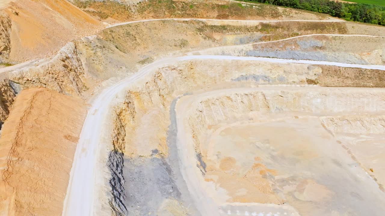 Mining Ridges Cut On The Side Of The Mountain Aerial Free Stock Video ...