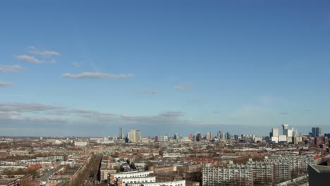 skyline of rotterdam, the netherlands on sunny winter day