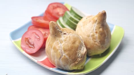 delicious indian pakoras with salad