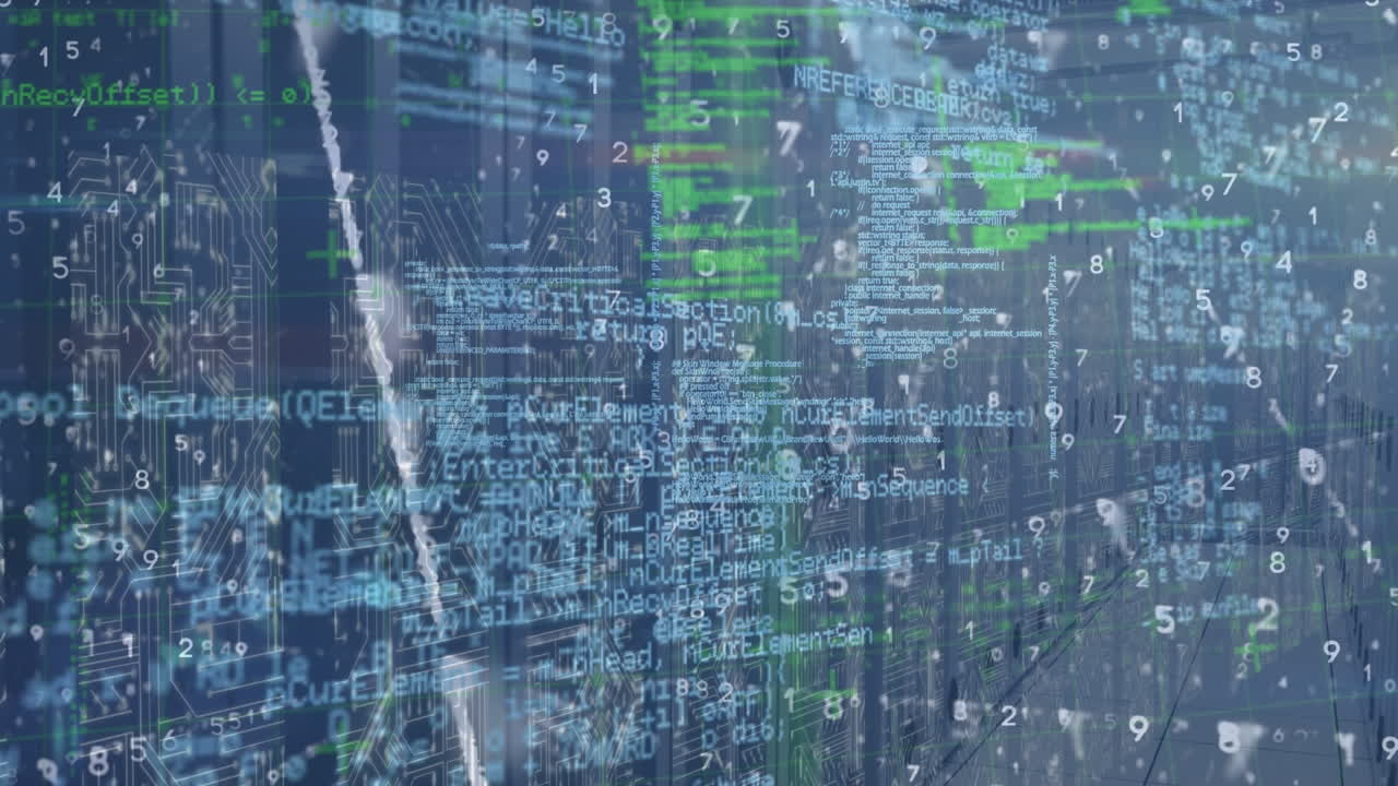 Animation of data processing over server room