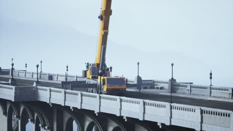 crane on a bridge under construction